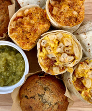 Load image into Gallery viewer, Half Burrito and Muffin - Catering Order (Min order of 10)
